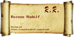 Rozsos Rudolf névjegykártya